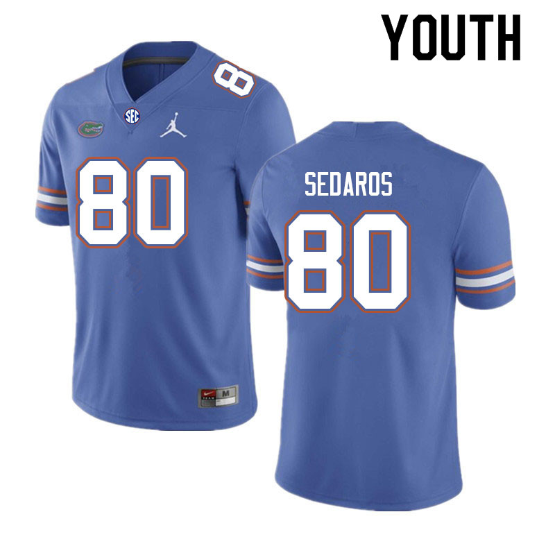 Youth #80 Zak Sedaros Florida Gators College Football Jerseys Sale-Royal
